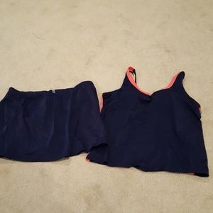Plus size dark navy tankini